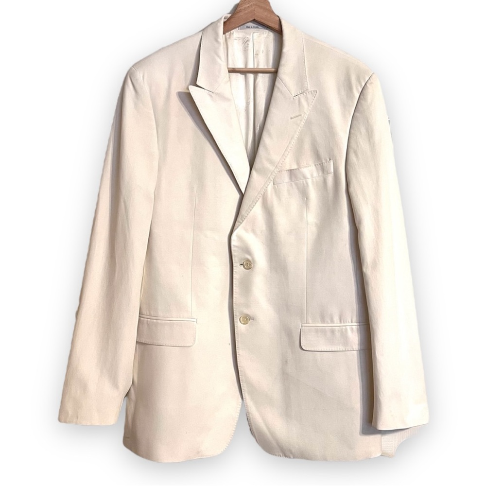 VERSACE Men's Cream Wool Blend Blazer Size 54